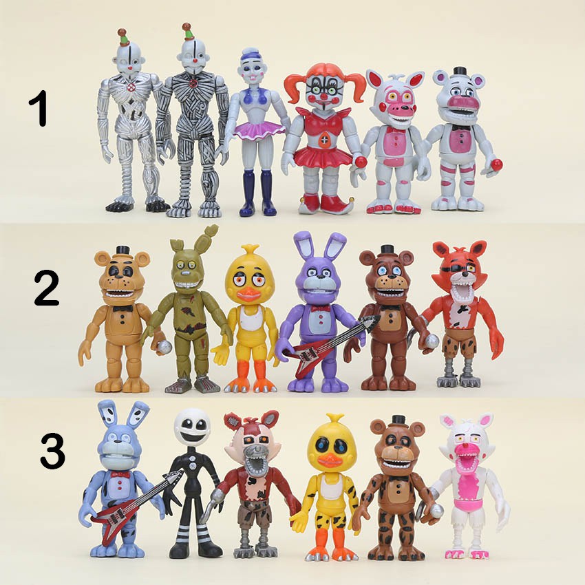 Set 6 Mô Hình Đồ Chơi Nhân Vật Trong Five Nights At Freddy 'S 10cm fnaf Funtime Foxy Funtime Freddy Ballora Ennard Puppet Plushtrap Chica Action Figures