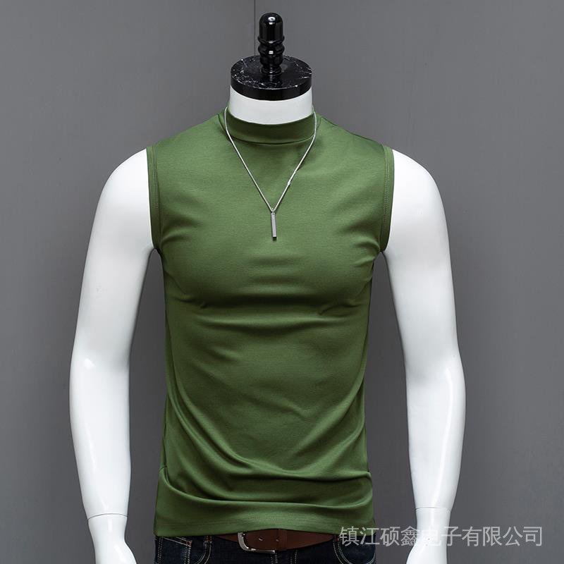 Áo Thun Ba Lỗ Cổ Cao Màu Sắc Thời Trang Cho Nam