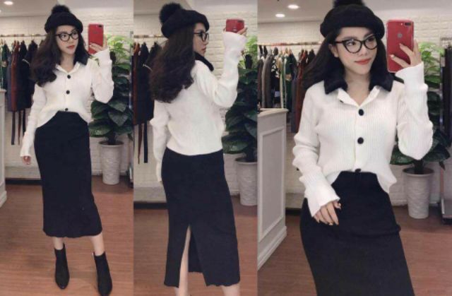 Chân váy len dài xẻ (ảnh thật) | BigBuy360 - bigbuy360.vn