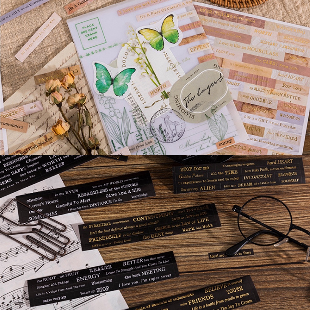 Set 4 tấm sticker câu quotes tiếng anh