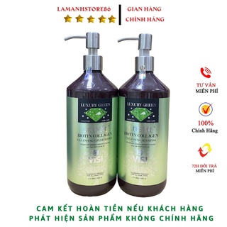 Dầu Gội Xả BIOTIN & COLLAGEN LUXURY GREEN CLEANING SẠCH GÀU - Hương thơm Nước Hoa Đủ 5 Mùi cặp 1000ml hàng chính
