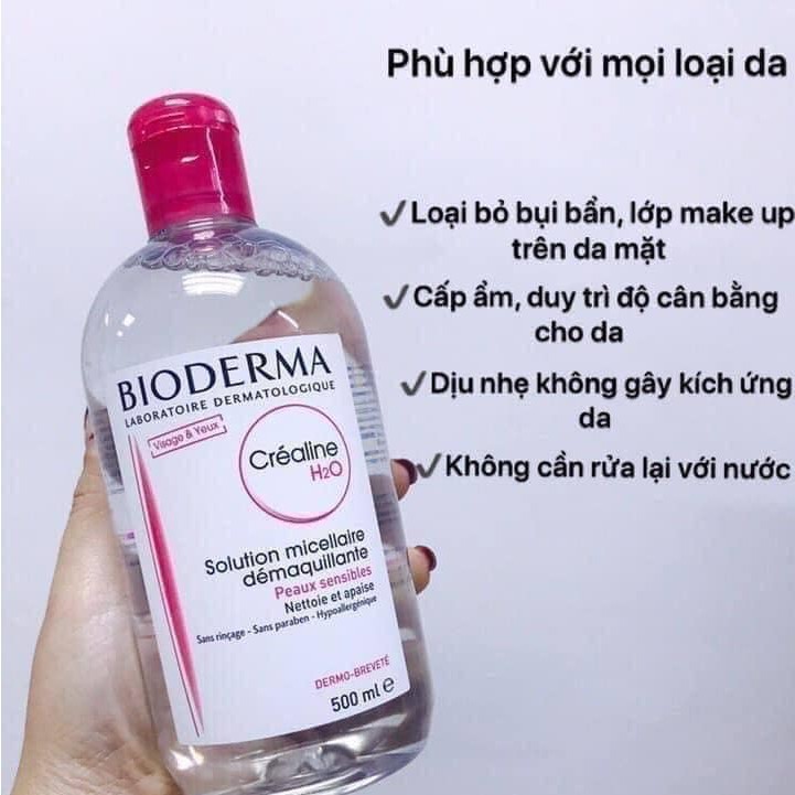 Tẩy trang Bioderma nội địa Pháp 500mL