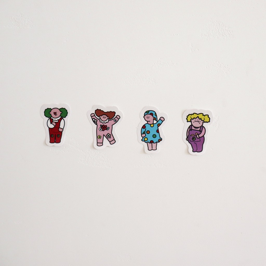 Sticker With Cute Decorative Cartoon Characters GaLiCiCi