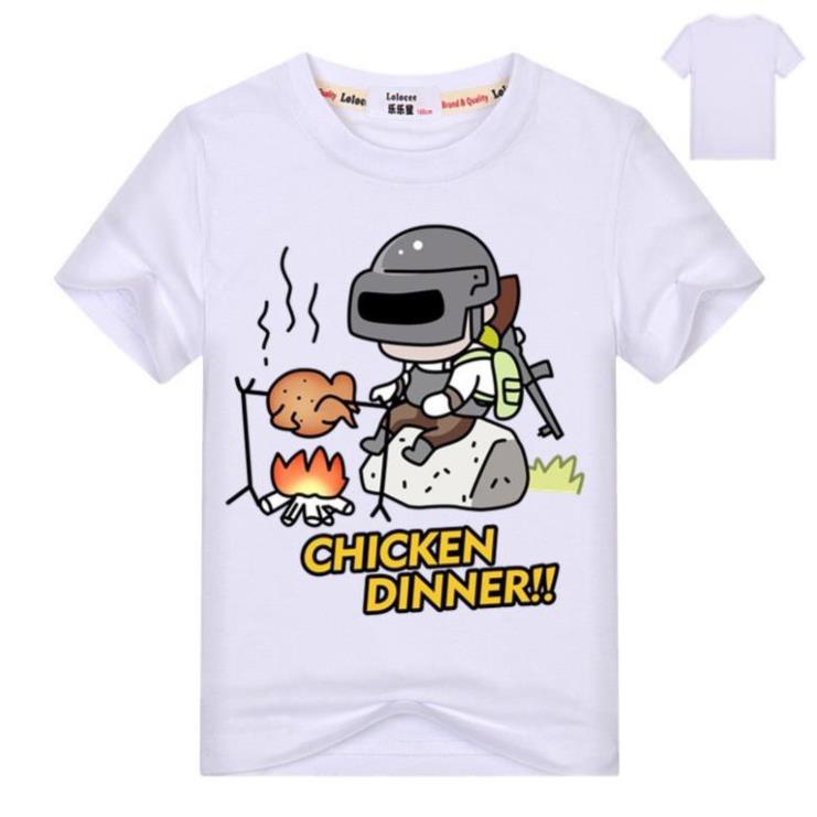 BÁN CHẠY  New Funny Boy Summer Top Chicken Dinner T-shirt Boy Summer Short  PUBG giá TỐT