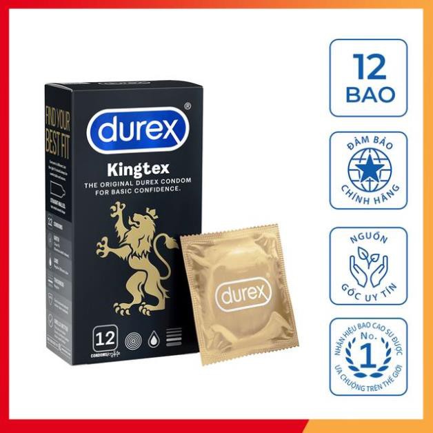 [SIÊU GIẢM GIÁ] Bộ 2 hộp bao cao su Durex Kingtex 12 bao/hộp tặng 1 hộp Durex Fetherlite Ultima 12 bao/hộp