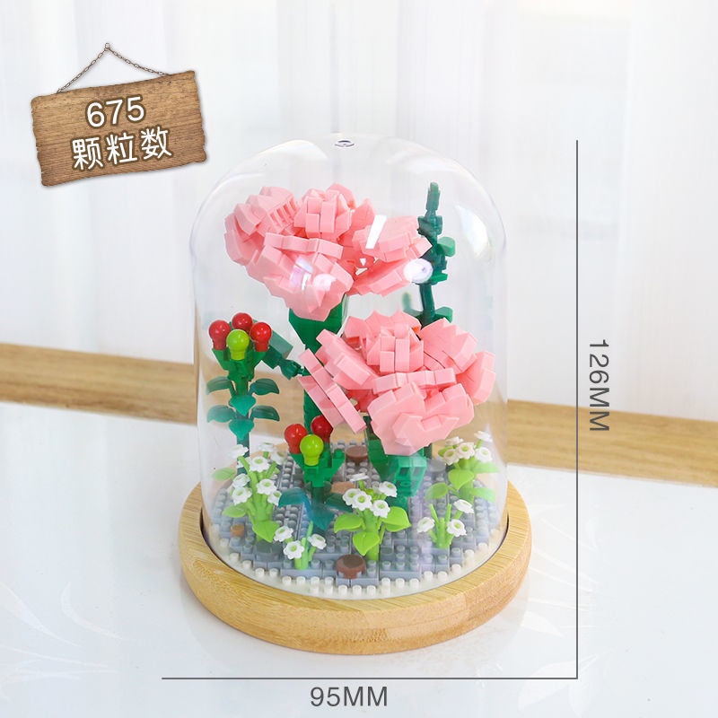 Bộ Đồ Chơi Lắp Ráp Hình Bó Hoa Hồng Bất Tử Cỡ Nhỏ Thiết Kế Sáng Tạo Dùng Làm Quà Tặng Cho Bé Gái