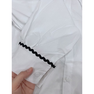 Áo sơ mi form rộng phối viền (chất đẹp)
