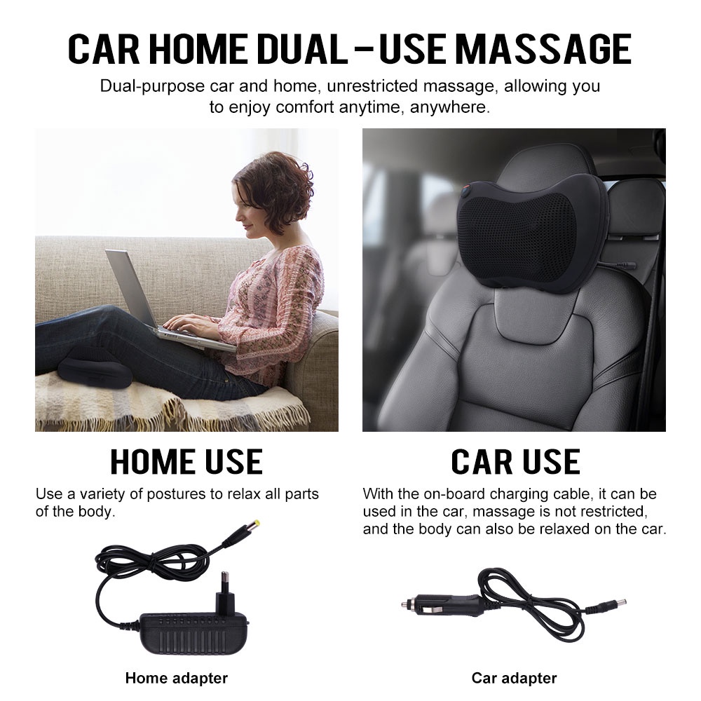 Gối mát xa điện Salorie 4 đầu đa năng tiện dụng