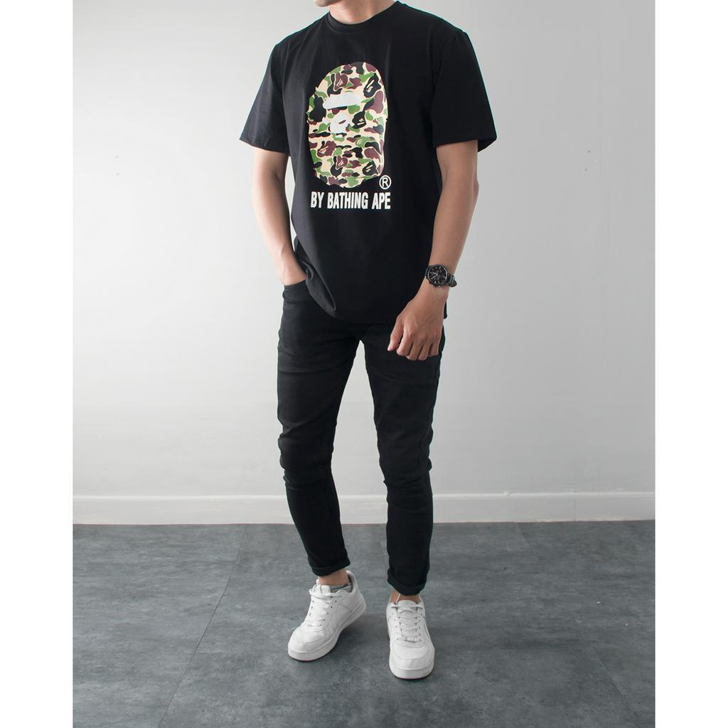 Áo thun cổ tròn ape babe milo và mẫu shark Nigo trẻ trung thanh lịch vải cotton cao cấp