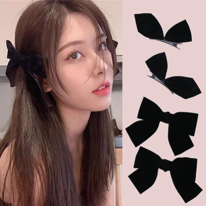 Kẹp tóc nơ vải nhung nữ tính thời trang