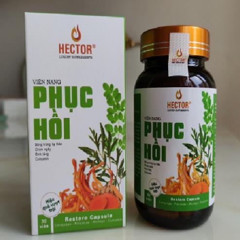 [Chính Hãng] Viên nang Phục Hồi Sức Khỏe Hector Đông trùng hạ thảo + Chùm ngây+ Đinh năng (Lọ 30 viên x 250 mg)