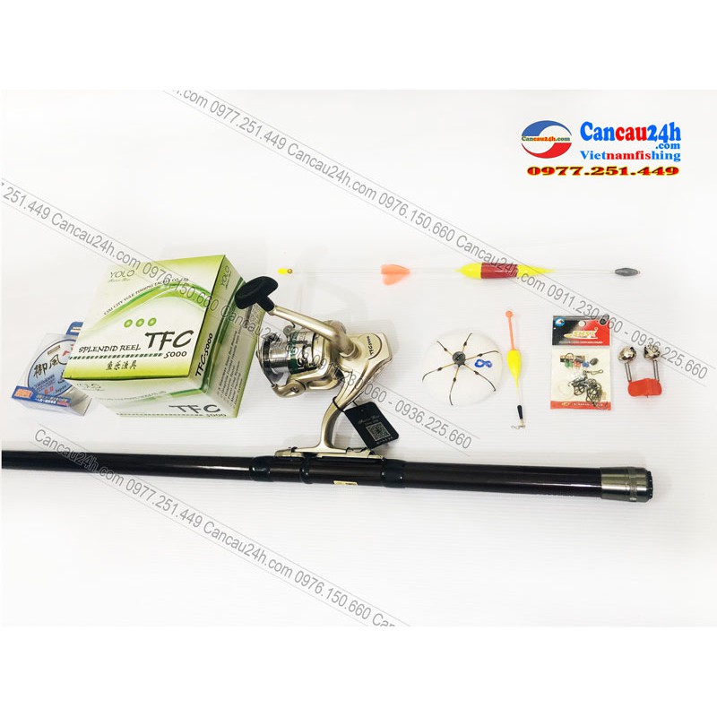 Bộ cần câu lục Superpro CXT 360-390-420 + Máy câu cá Yolo TFC5000