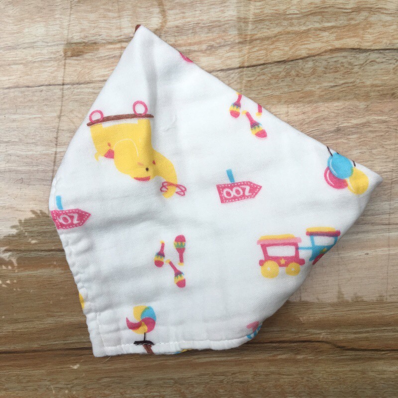 Nini_kids: khăn quàng cổ tam giác 8 lớp xô, khăn quàng cổ cotton, khăn cho bé