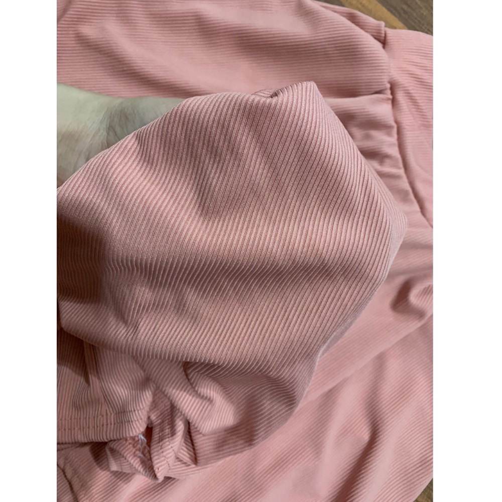 Set Bộ Thun Tăm Áo Ngắn Quần Đùi Phong Cách Sang Chảnh Hàn Quốc Đơn Giản Năng Động Thoáng Mát