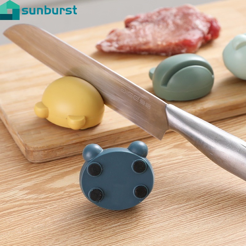 Kitchen Creative Cartoon Frog Shape Anti-slip Sharpener / Portable Sharpening Stone For Knives Scissors