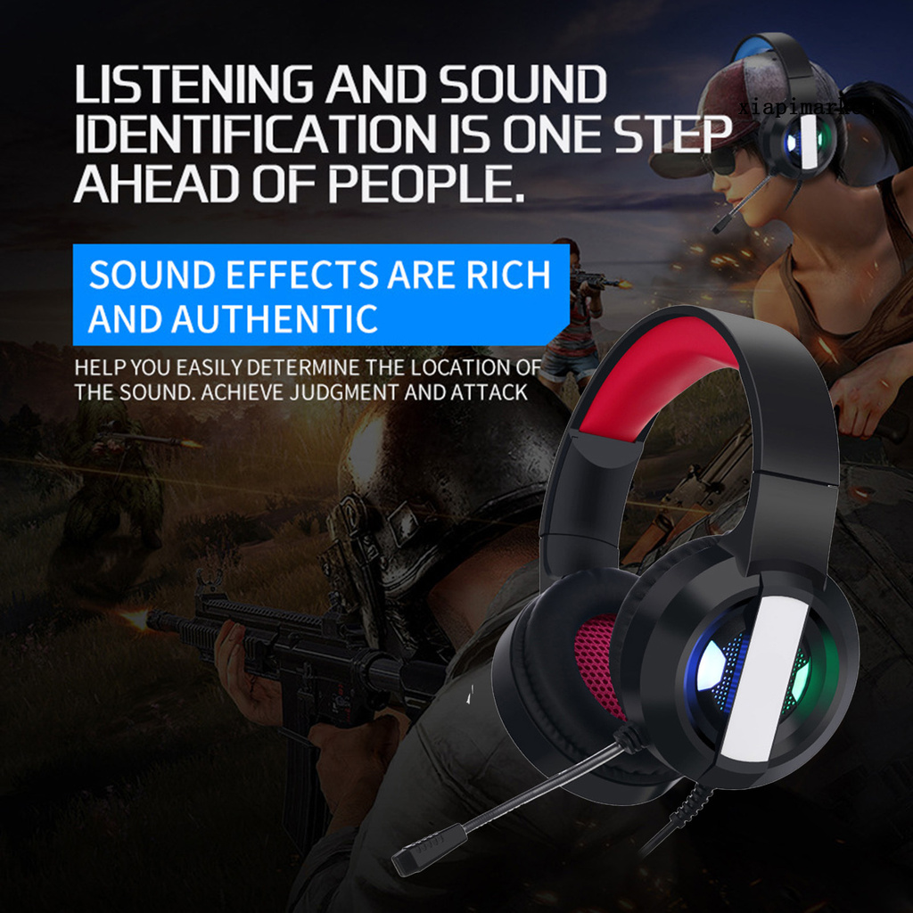 XIA| S300 MIC Headphone 3D Stereo Sound Omnidirectional 7.1 Channel HiFi Wired Gaming Headset for E-sports