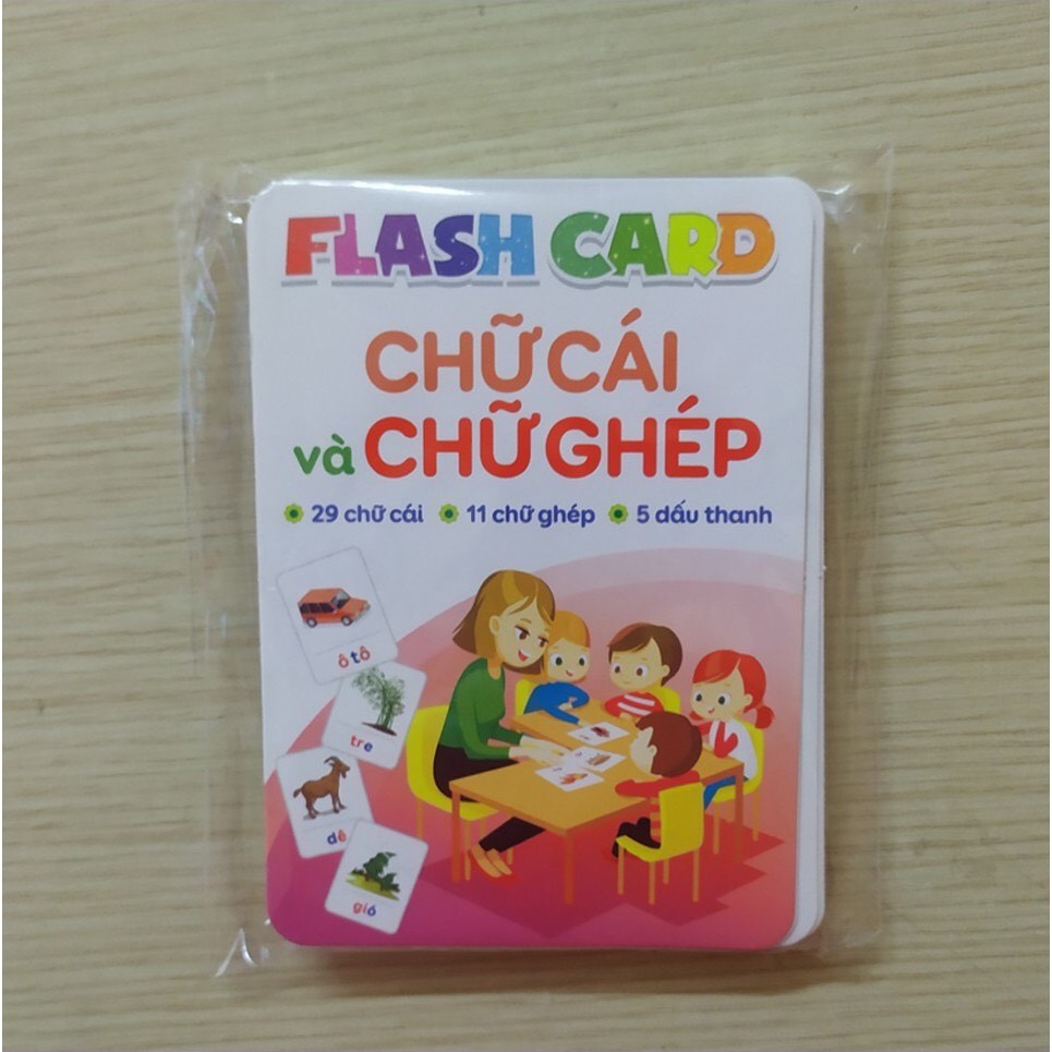 Bộ 42 Thẻ Học Flash Card Chữ Cái Và Chữ Ghép Cho Bé