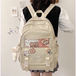 Balo ulzzang cao cấp phối ngăn ngoài trong suốt trưng đồ Vavabag