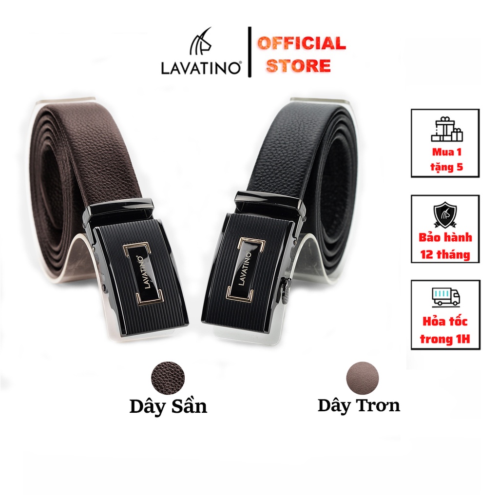Dây Nịt Nam Da Bò Cao Cấp Hàng Hiệu Lavatino Khoá Tự Động Thiết Kế Sang Trọng TIMELESS 08