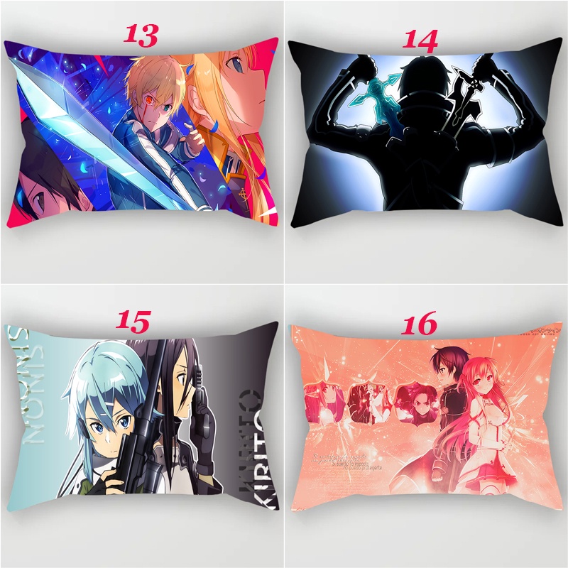 Vỏ Gối Chữ Nhật In Hình Sword Art Online Trang Trí Xe Hơi Ốp