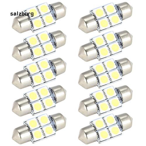 Set 2 bóng đèn bên trong xe hơi 31MM 4 SMD 5050 LED DC 12V chuyên dụng
