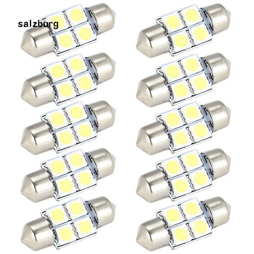 Set 2 bóng đèn bên trong xe hơi 31MM 4 SMD 5050 LED DC 12V chuyên dụng