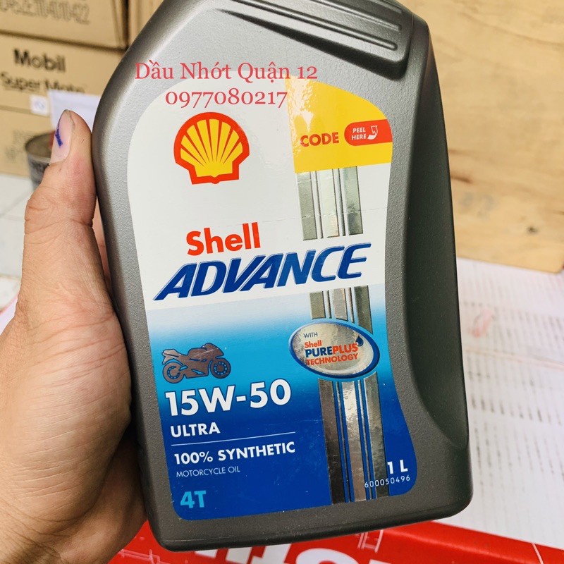 Nhớt Shell Advance Ultra 15W-50 Chuyên Dùng Cho Xe Moto Phân Khối Lớn Made in Thailand