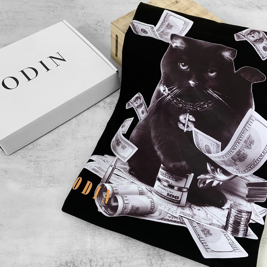 Áo thun oversize Dollar Cat , áo phông cotton nam nữ unisex, ODIN CLOTHING | BigBuy360 - bigbuy360.vn