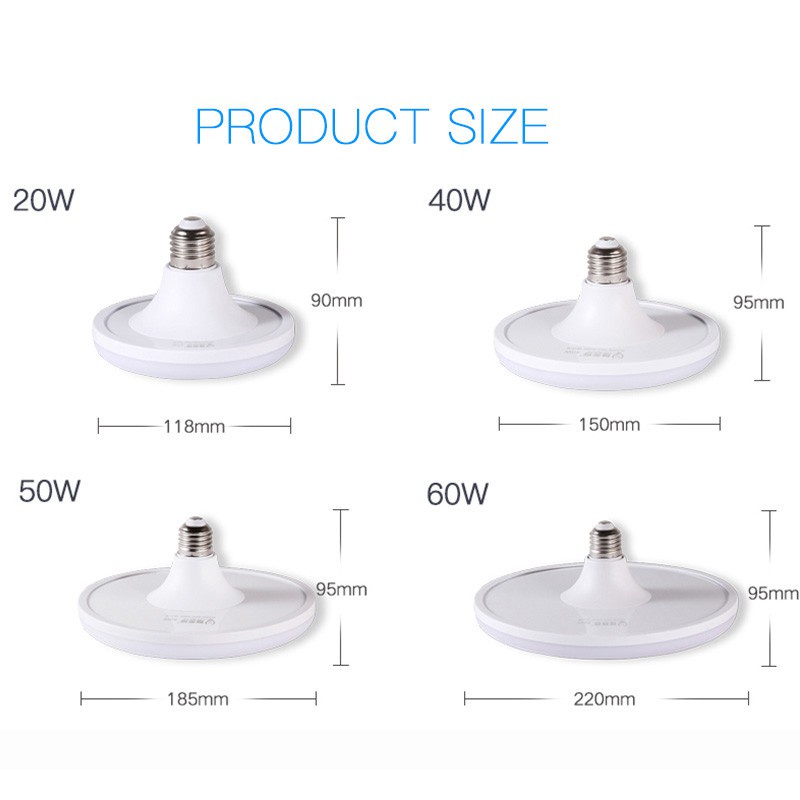 Đèn trần CHUANGYANG UFO tròn/ vuông siêu sáng E27 15W 20W 30W 40W 50W 60W tiện lợi