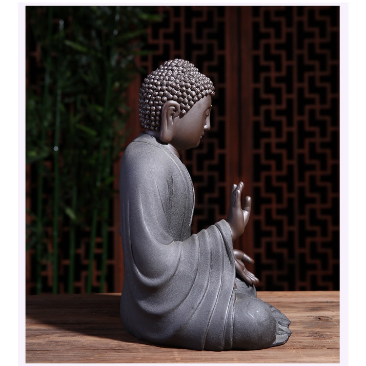 Tượng Như Lai Phật Tổ cỡ lớn- Tượng Phật Thích ca Gốm tử sa cao cấp trang trí không gian thiền tịnh đền chùa