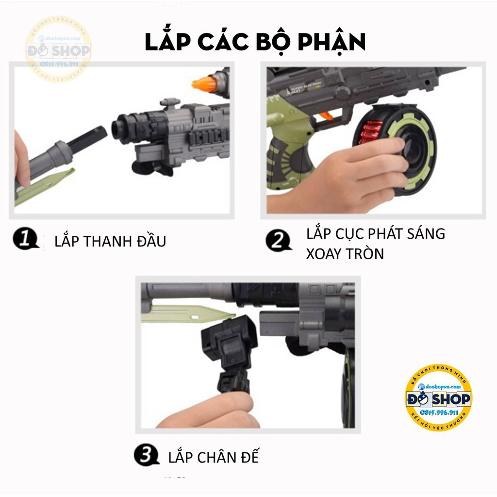 Đồ Chơi Nhập Vai Xúng Nhựa Phát Sáng Phát Nhạc Bản Xịn SS09 (Tặng Kèm Pin) - Đô Shop