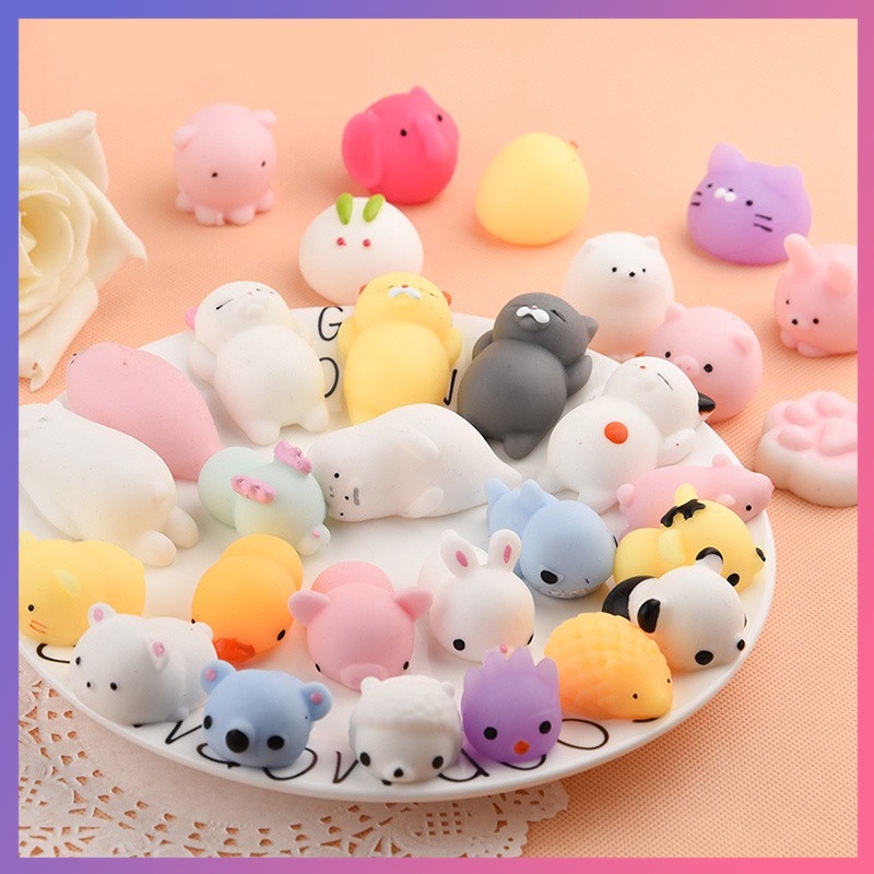 Đồ Chơi Xốp Squishy Giảm Stress Hình Động Vật Dễ Thương Cho Bé Squishy Mini Mochi giá rẻ thú silicon dẻo bóp tay, đồ chơi giảm stress