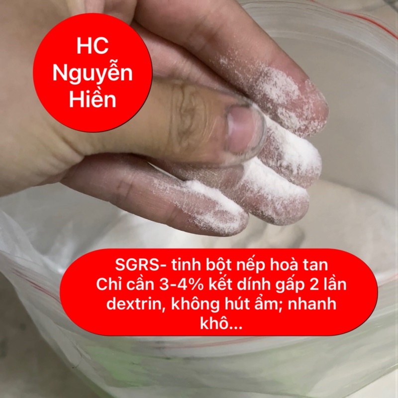 500g SGRS- tinh bột nếp hoà tan.keo hữu cơ, kết dính hơn dextrin gấp 2 lần