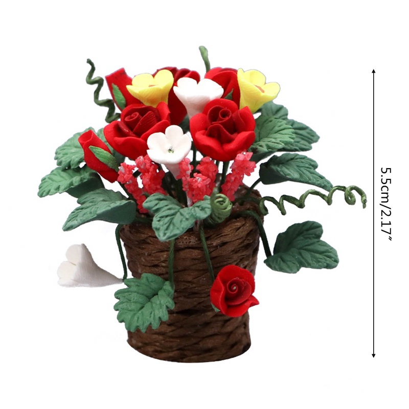 Mô Hình Chậu Hoa Mini 1 / 12 Dùng Trang Trí Nhà Búp Bê