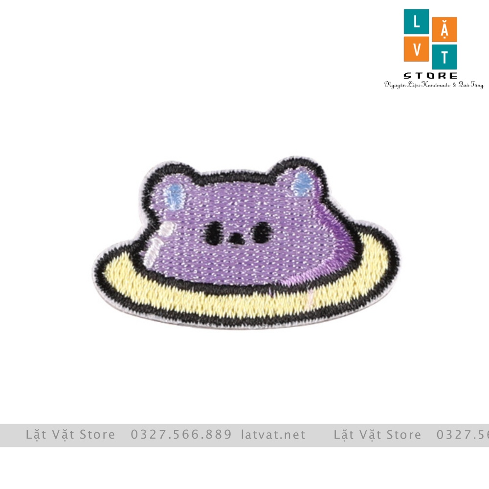 Bộ 8 Miếng Patch ủi quần áo, sticker dán chủ đề Vũ Trụ Tím, trang trí đồ dùng, tạo cá tính riêng, vá vết thủng quần áo