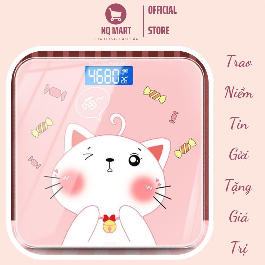 Tặng Kèm Thước dây + Dây USB - Cân Điện Tử Sức Khỏe Hình Thú Dễ Thương Sử Dụng Sạc USB
