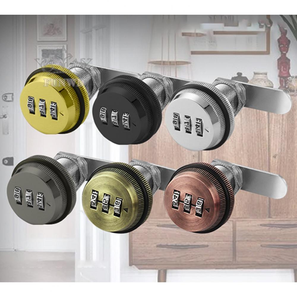 【FUNWD】3 Digital Code Combination Lock Cabinet Mailbox Password Locker Cupboard Drawer