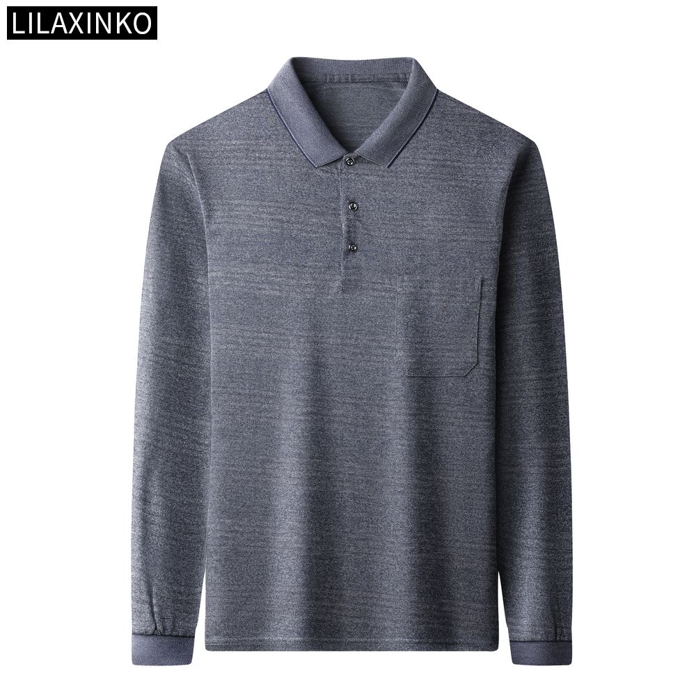 Áo Thun Polo Cotton Tay Dài Kẻ Sọc 3 Màu Thời Trang Thu Đông Cho Nam