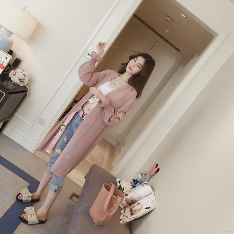 Áo khoác cardigan dài in họa tiết hoa cho nữ