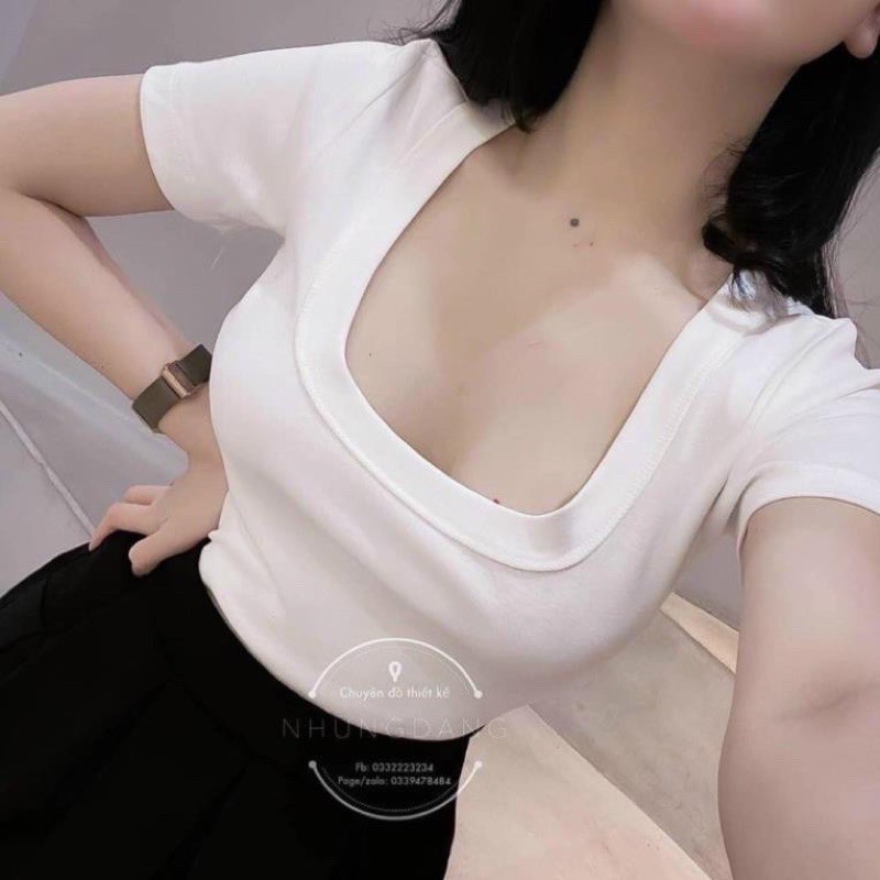 [Mã FASHIONG10 giảm 10k đơn 50K] Áo phông cổ U sâu siêu hot | BigBuy360 - bigbuy360.vn