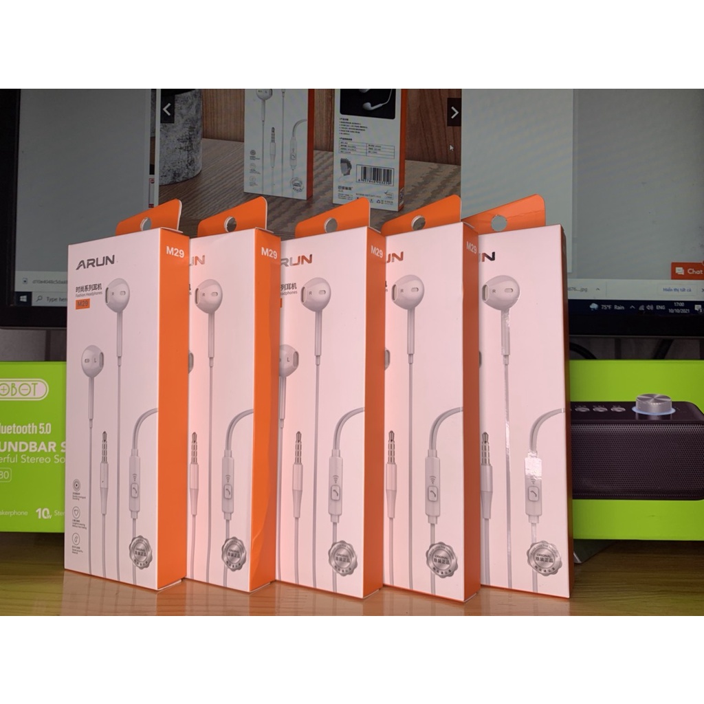 Tai nghe nhét tai Arun M29/WEKOME YA02  jack 3.5 cho các dòng máy âm thanh siêu hay ( Full Box )