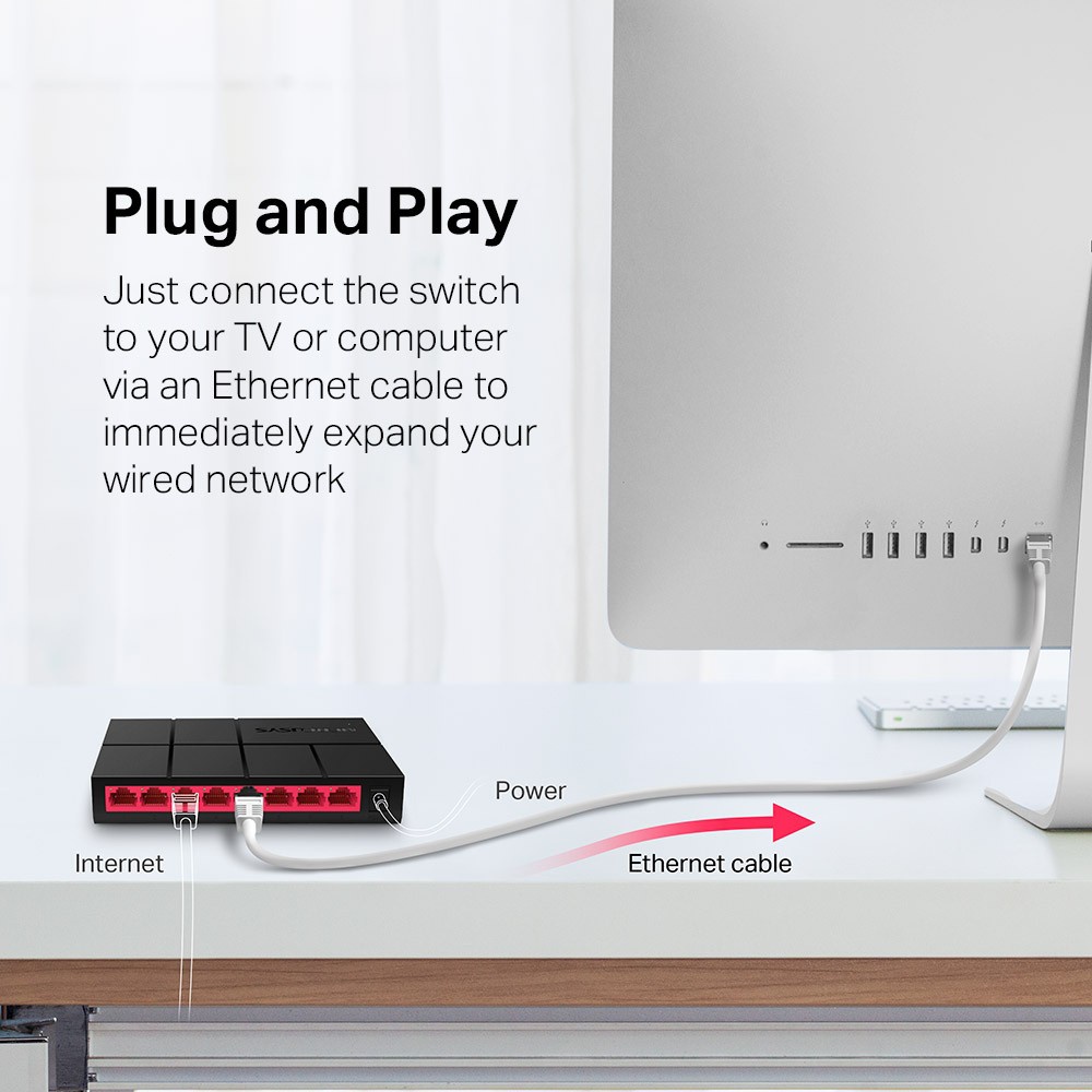 Bộ Chia Mạng 8 Cổng Gigabit MERCUSYS MS108G - Switch 8 Port 10/100/1000Mbps - Hàng Chính Hãng