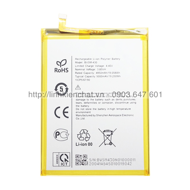 Pin Vsmart Live 4 V640 BVSM-430 5000mAh 19.25Wh Zin - Hàng nhập Khẩu