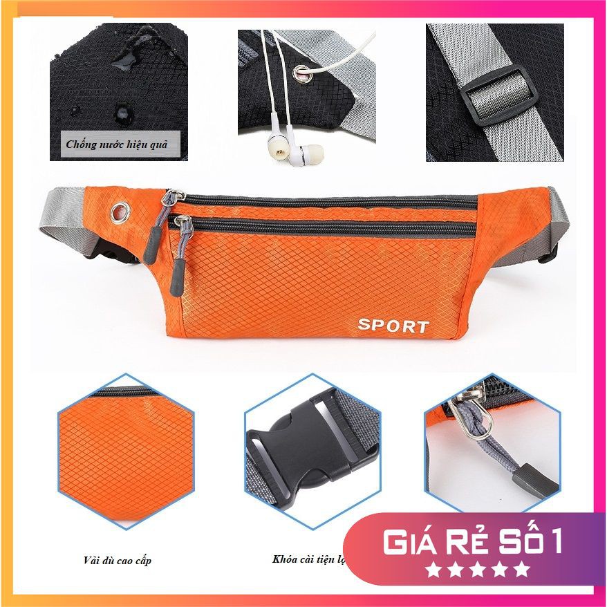 Túi đeo chéo hông bụng chạy bộ thể thao nam nữ mini chống thấm nước 3 ngăn nhỏ gọn cực kỳ tiện dụng TV01 | BigBuy360 - bigbuy360.vn