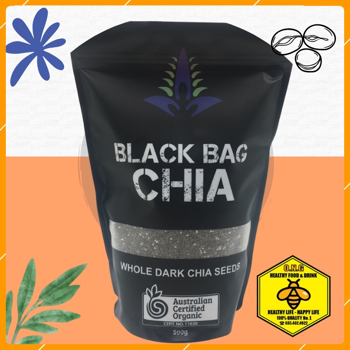 [NHẬP IC0804 GIẢM 20K TỪ 0Đ] Hạt Chia Túi Khối Lượng O.N.G 500gr, Hạt Chia Úc Black Bag