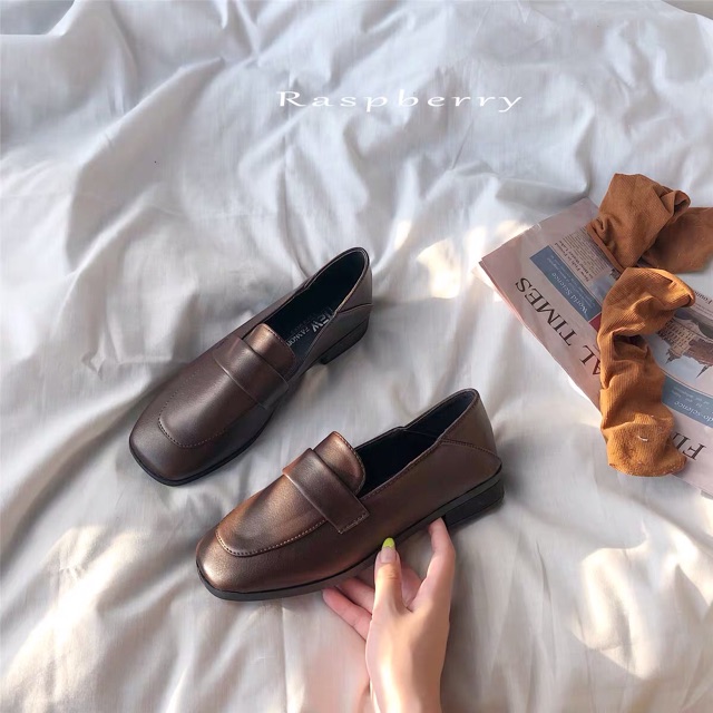 GIÀY ULZZANG NỮ MŨI VUÔNG VINTAGE | BigBuy360 - bigbuy360.vn