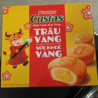 Bánh Custas Kem Trứng Orion hộp 12 cái ( TRÂU VÀNG)