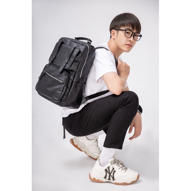 Balo da nam nữ, balô kiểu dáng vintage chống thấm nước đựng vừa Laptop 15.6 inch và có ngăn chống sốc - novstore Mã 6050