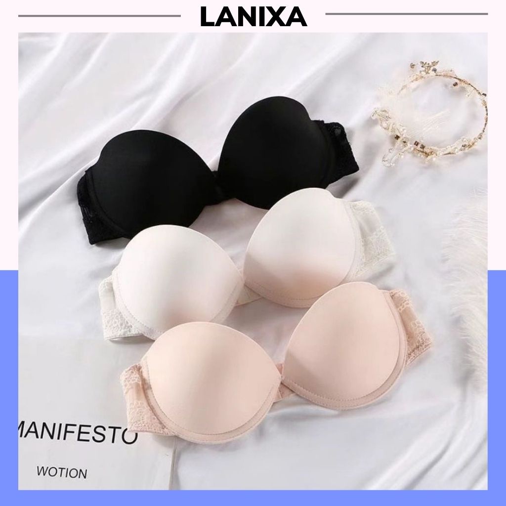 Áo ngực nữ đúc su có gọng nâng ngực tạo khe sexy, Áo lót nữ không dây mặc cúp ngực đẹp và gợi cảm LANIXA A2211