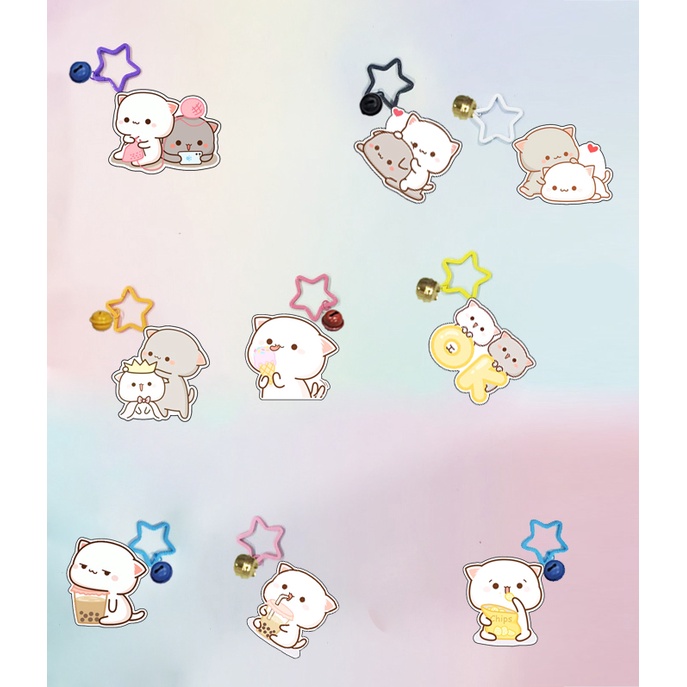 Móc khóa mèo mitao dẹt vòng MKI9a dễ thương hoạt hình